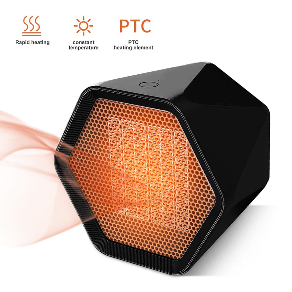 Мини-нагреватель для стола 1000 Вт Керамический нагреватель PTC с регулируемым термостатом для офисного стола в помещении