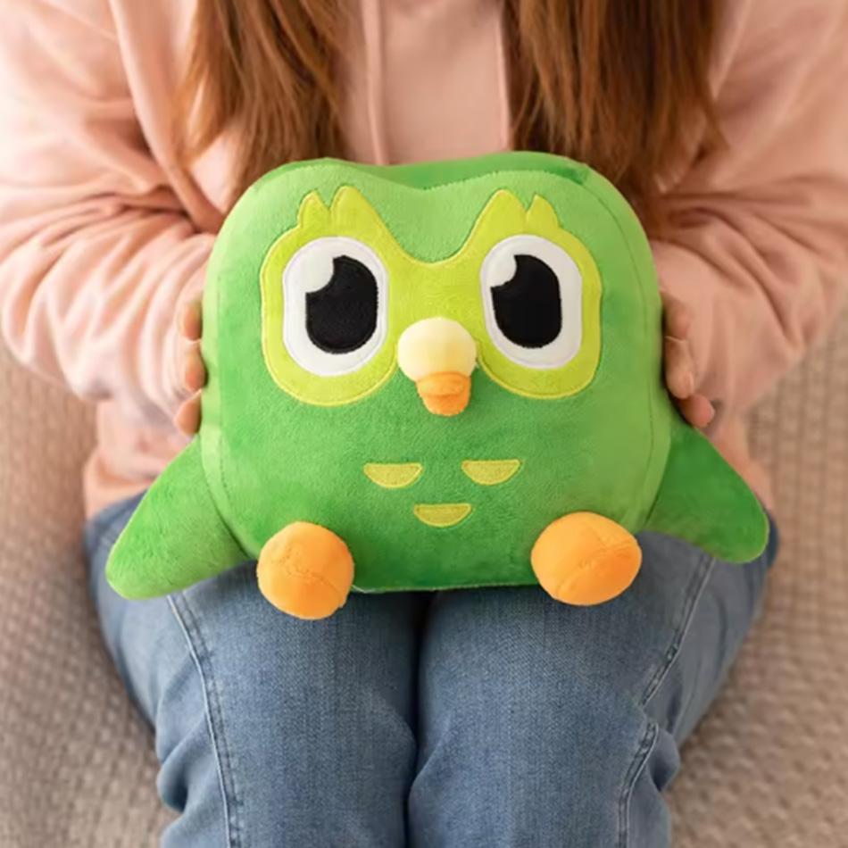 Зеленая плюшевая игрушка Duolingo Owl Duo Plushie Of Duo The Owl Cartoon Anime Owl Doll Soft Animal Toy Children Birthday Gift