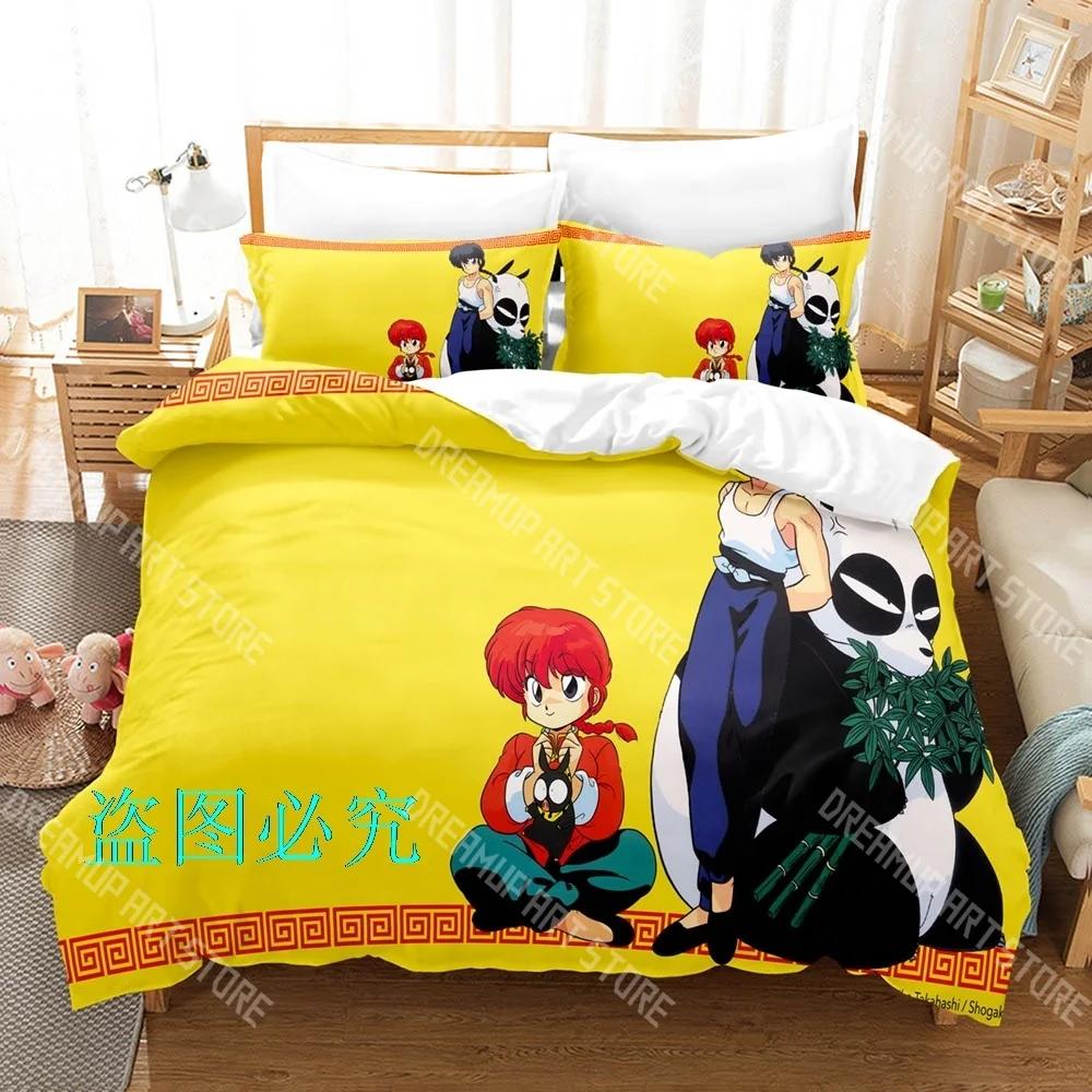 3D Печать Ranma 1/2 Комплект постельного белья Односпальный Twin Full Queen King Размер Комплект постельного белья Взрослый Ребенок Спальня Комплекты пододеяльников Аниме
