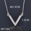 True Gold Plating Diamond V -shaped Pendant Clavicle Chain Rose Gold Necklace Female
