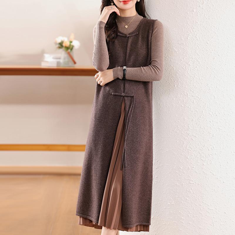 Женское кашемировое платье Qinghe кашемир 30% кашемир 70% шерсть осенне-зимняя кашемировая юбка мягкая и теплая