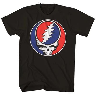 2025 Хлопковая футболка Grateful Dead Warlocks Индийский череп Рок Панк Классическая Мужская Женская с Коротким Рукавом Летняя Футболка с Круглым Вырезом Y2k Топ
