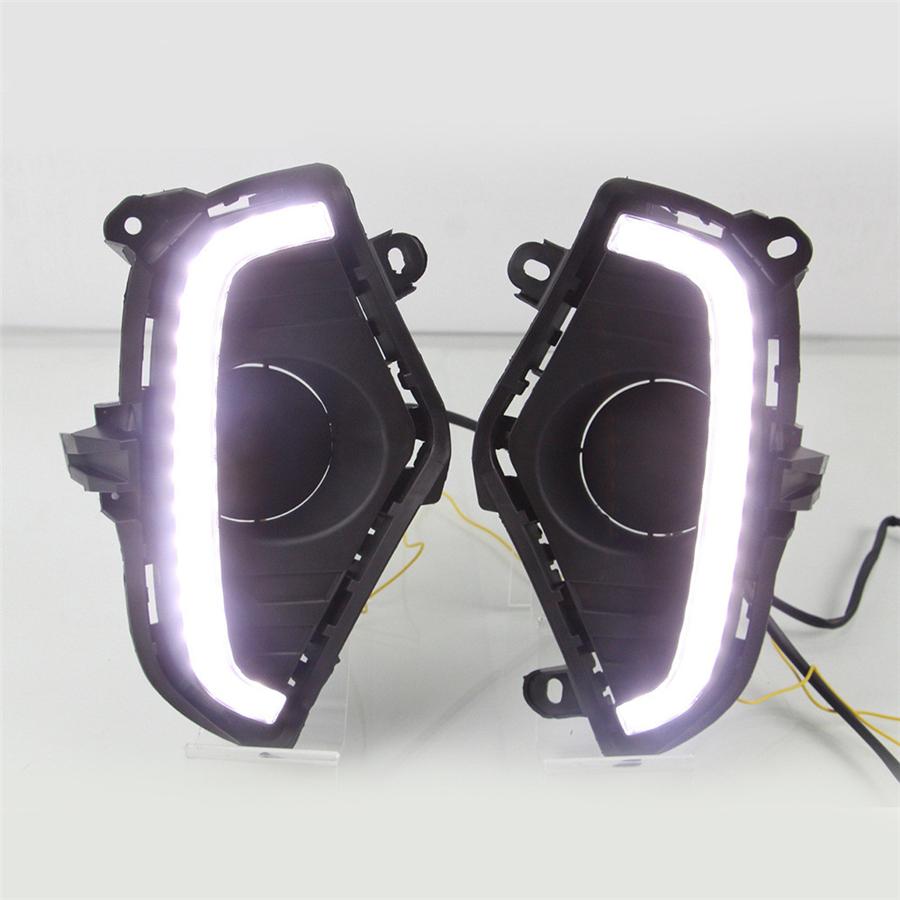 2× DRL Daytime Running Light LED Fog Lamp W/ Turn Signal For RAV4 2019-22 Toyota