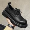 Derby Shoes Men's Senior Sense 2025 Spring New Platform Heightening Leather Shoes Young Trendy Brand Commuter Black Big Head Shoes