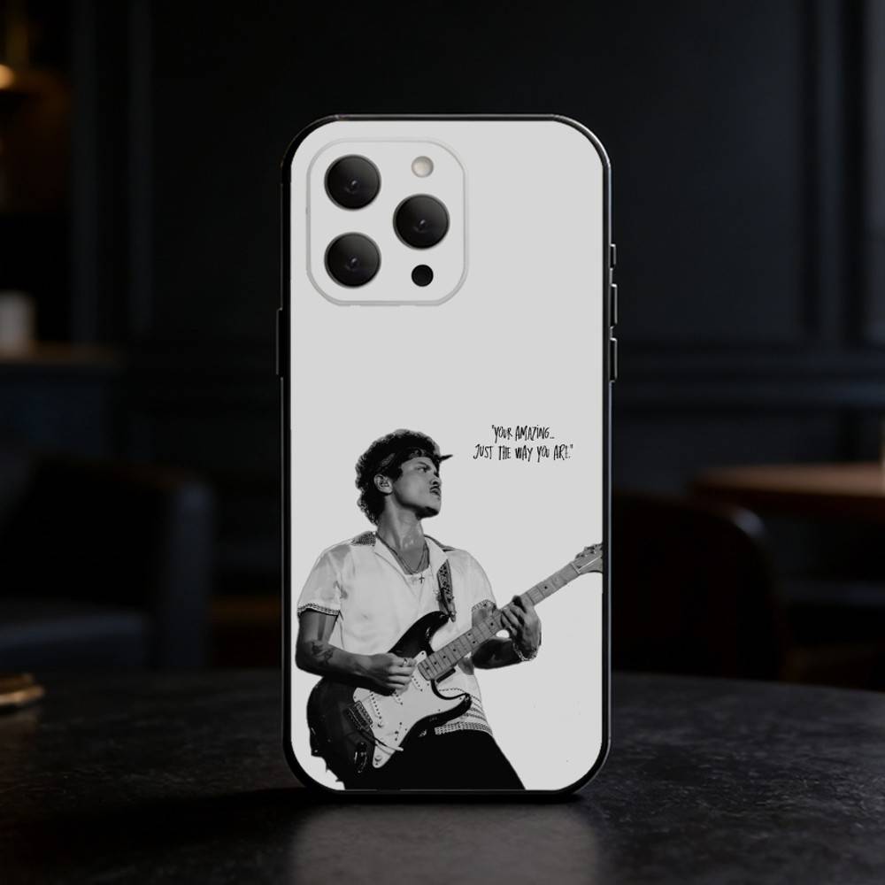 Чехол для телефона певца B-Бруно Марса Для iPhone 17,16,15,14,13,12,11 Plus,Pro,Max,Mini Силиконовый черный Мягкий чехол