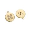 Copper Zirconium Inlaid Circular 26 Letter Pendant For DIY Jewelry Making Craft Accessories