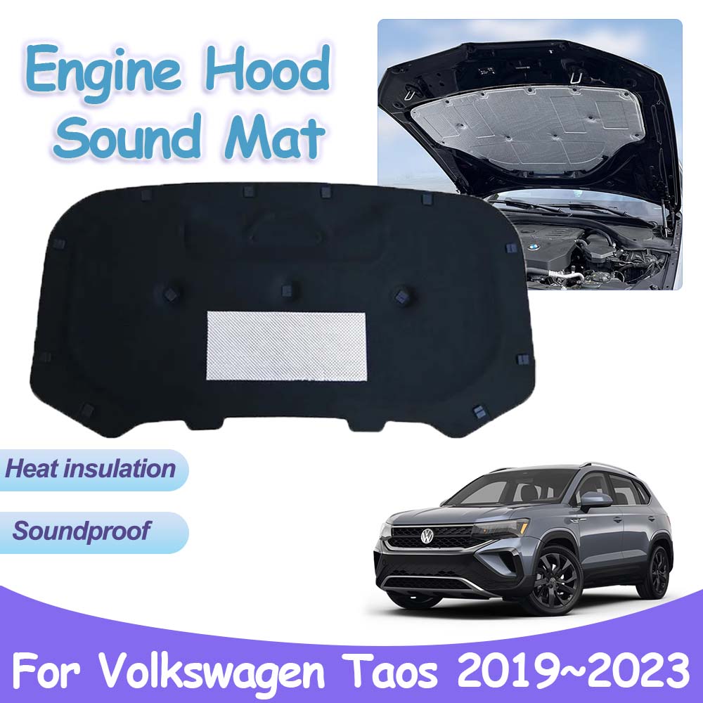 Для Volkswagen VW Taos Tharu 2019~2024 передняя накладка на капот двигателя звукоизоляционные чехлы теплоизоляция хлопок аксессуары для интерьера