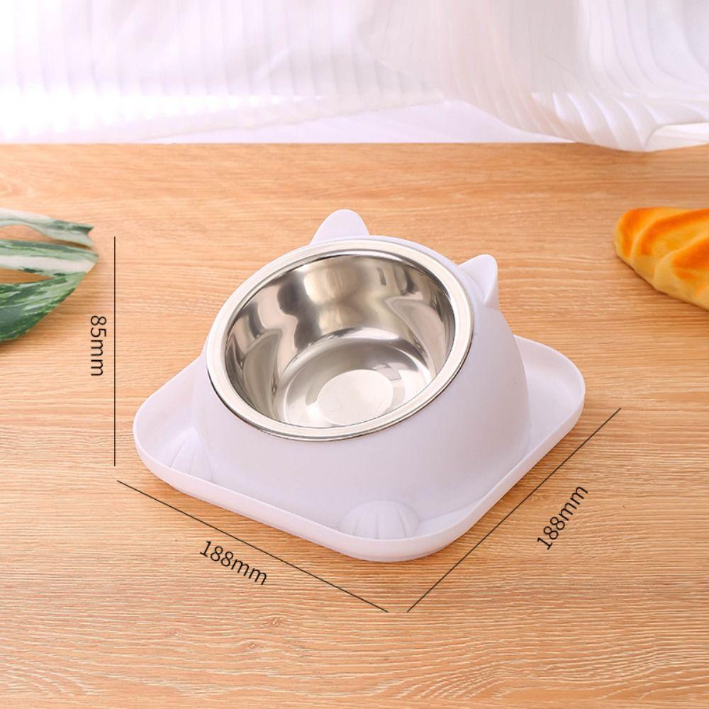Stainless Steel Cat Bowl Anti Tipping Anti-Spill Cat Feeder with Non-Slip Pad Multi-use Pet Feeding Basin Puppy Kitten