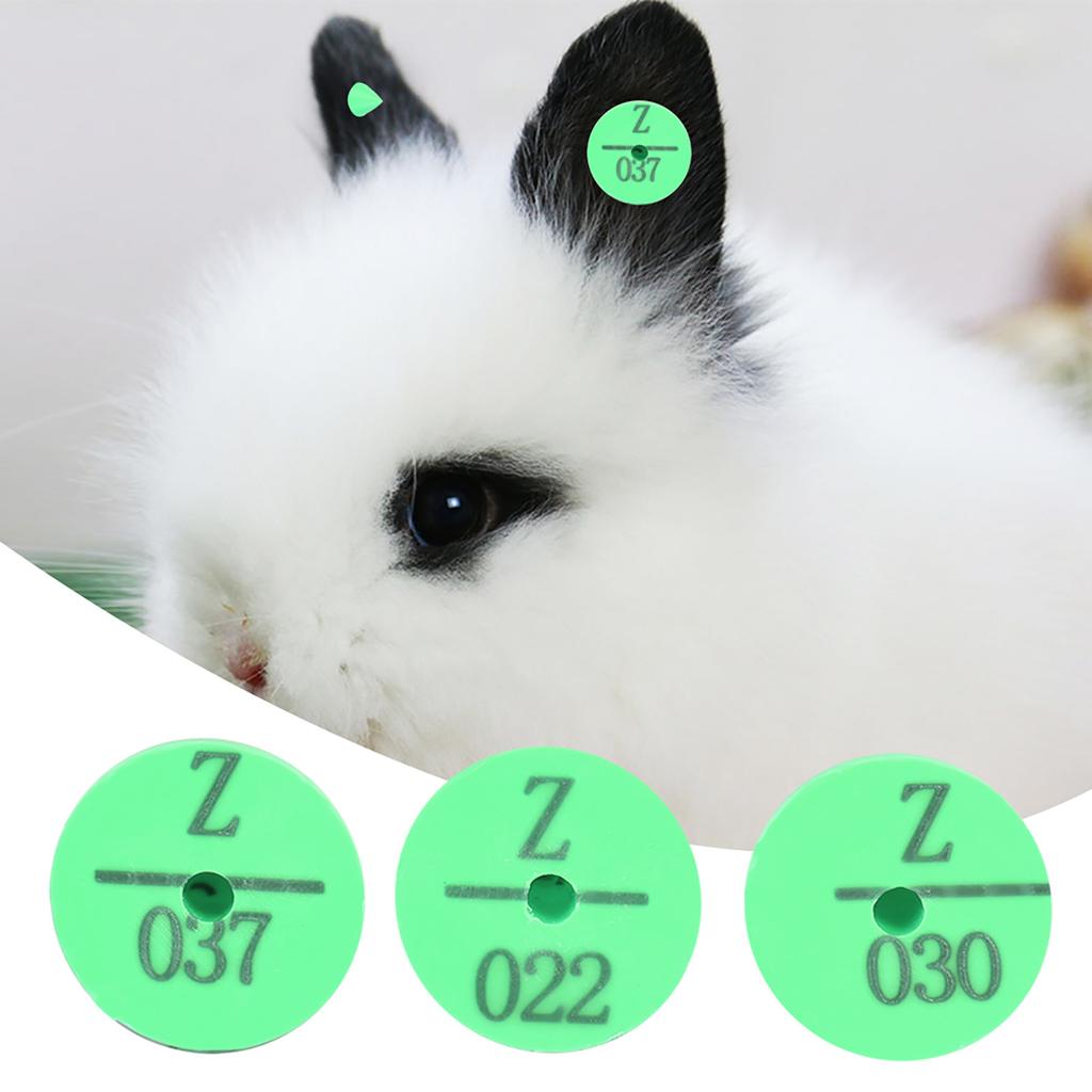 100Pcs Quality Plastic Animal Livestock Ear Tag for Rabbit Fox Dog  Marker Label(Green)