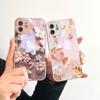 Чехол для телефона Pearl Pink Flower, металлический лак, закаленное стекло, противоударный чехол для iPhone, Samsung, Huawei, Honor, Xiaomi, Redmi, OPPO, Realme, OnePlus, Vivo