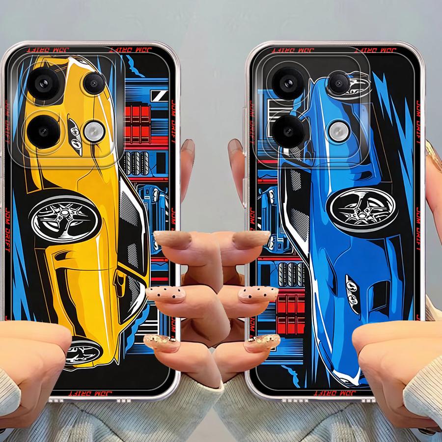 JDM Sport Car Soft Phone Cover Case for Xiaomi Redmi Note 14 Pro Plus A4 12S 11 9 10 13C Note 13 11S 14C 10S 12