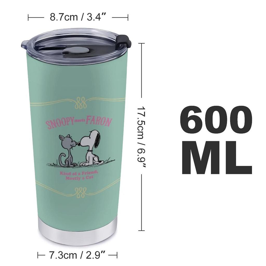 Snoopy Faron Tumbler Mug Coffee Cup Convenience Store Cup EVISUK Water Bottle Direct Drinking Stainless Steel with Lid Portable Straw Character Goods