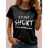 Women's T Shirt Casual Funny Quote Crew Neck Black White Short Sleeve Letter Print Daily Leisure Comfortable Tops Regular Fit