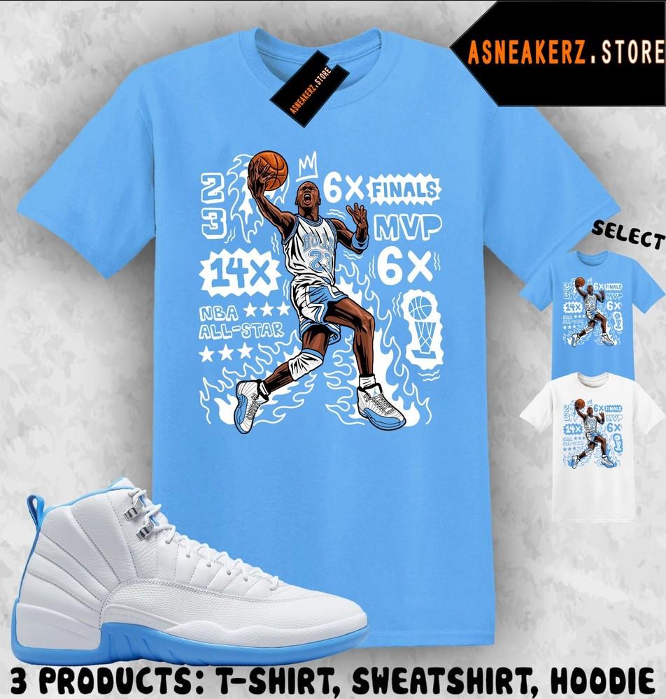 Рубашка в тон AJ 12 Melo 2025 Денвер Наггетс Матчевые кроссовки MJ Flair 23 Футболка Унисекс Футболка