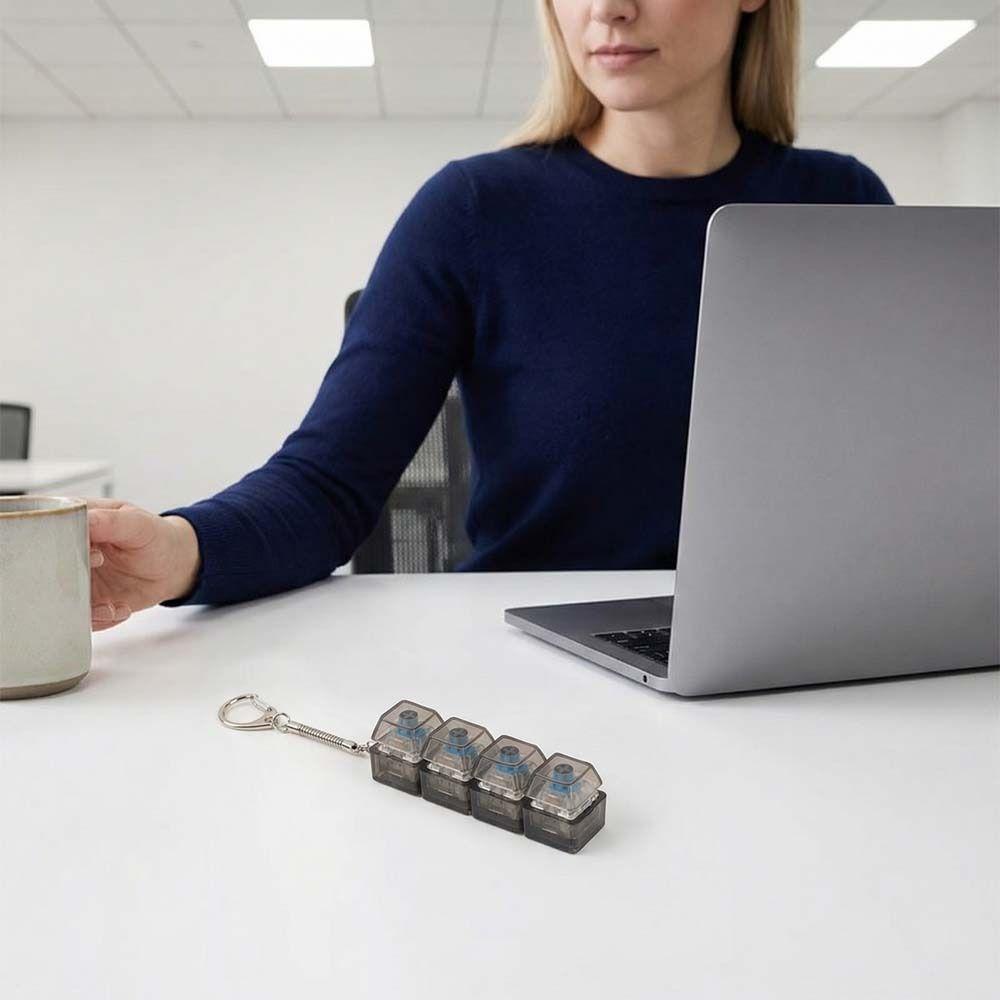 Transparent Shaft Crystal Keycap Pendant Funny Mechanical Keyboard Keychain  Holiday Gift