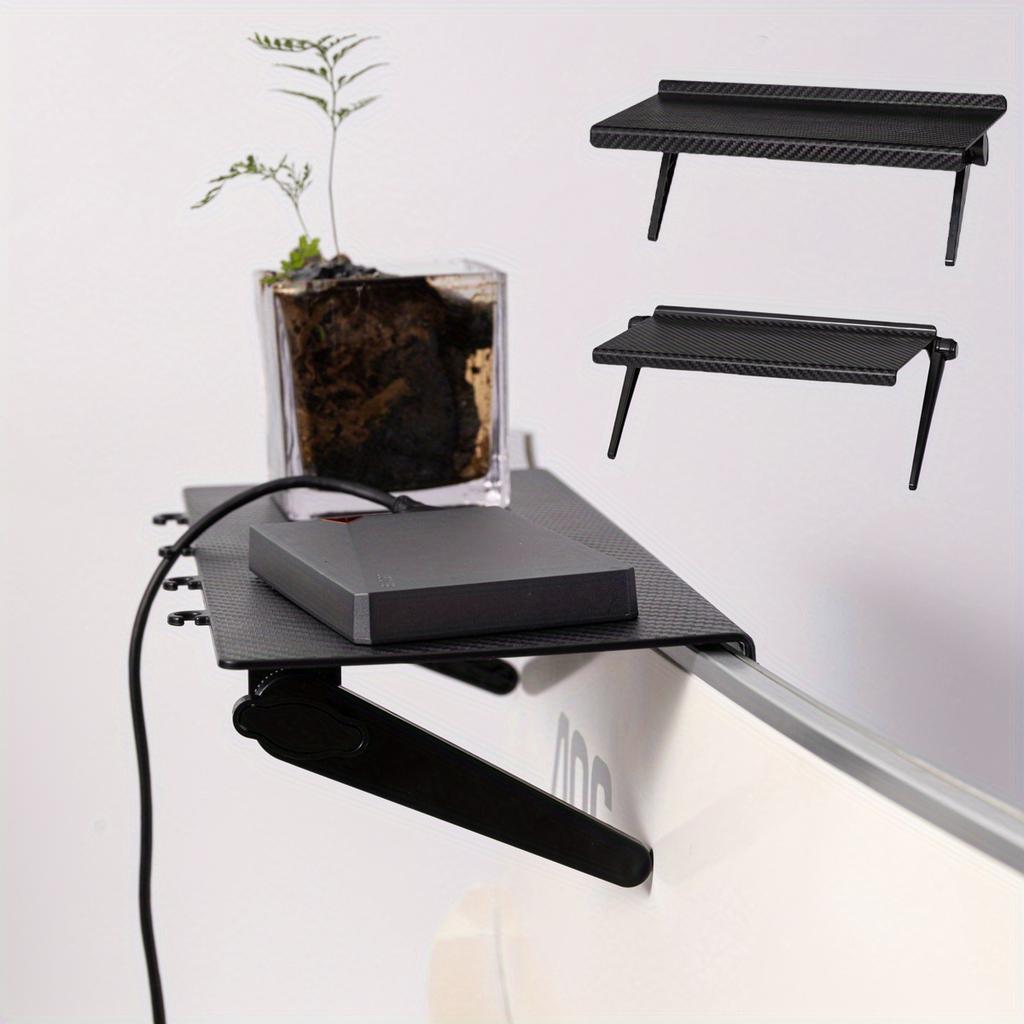 1pc Adjustable Tilt Head TV Stand Shelf - Plastic Top Mount Storage for Home Office, No Electricity Needed, Media Box and Router Organizer