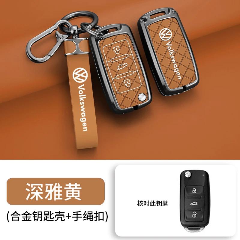 Valve Stems Caps For VOLKSWAGEN VW Zinc Alloy Car Remote Key Case Cover Shell For Volkswagen VW Polo Golf Passat Tiguan Beetle CAL2
