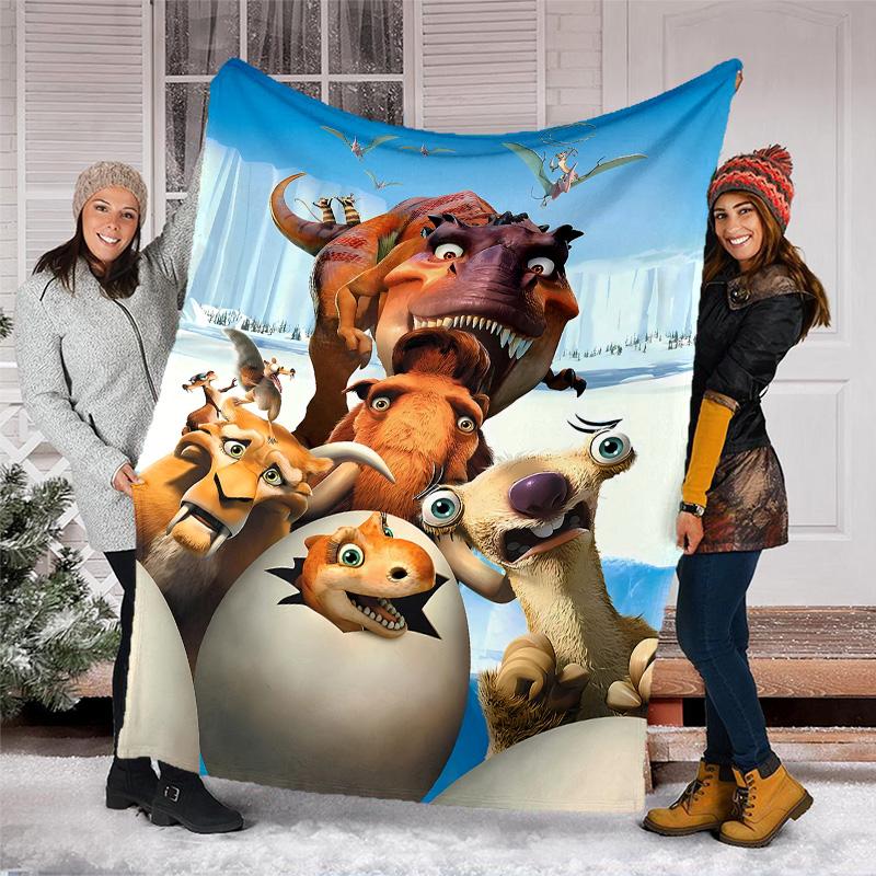 Ice Age Continental Drift printed throw blanket—lightweight,soft,warm;versatile blanket for all seasons—perfect as &air-conditioning throw,nap blanket