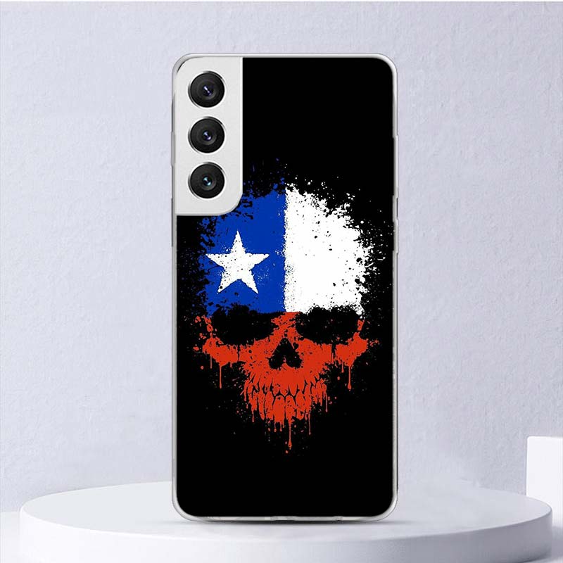 Chile Flag Soft Case For Samsung Galaxy S25 S24 S23 S22 Ultra Phone Cover S21 S20 FE S10 Plus S25Edge + Funda Coque