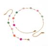 Красочное ожерелье и браслет из бусин в виде цветов Модный прочный стальной ювелирный аксессуар для модных женщин и девушек