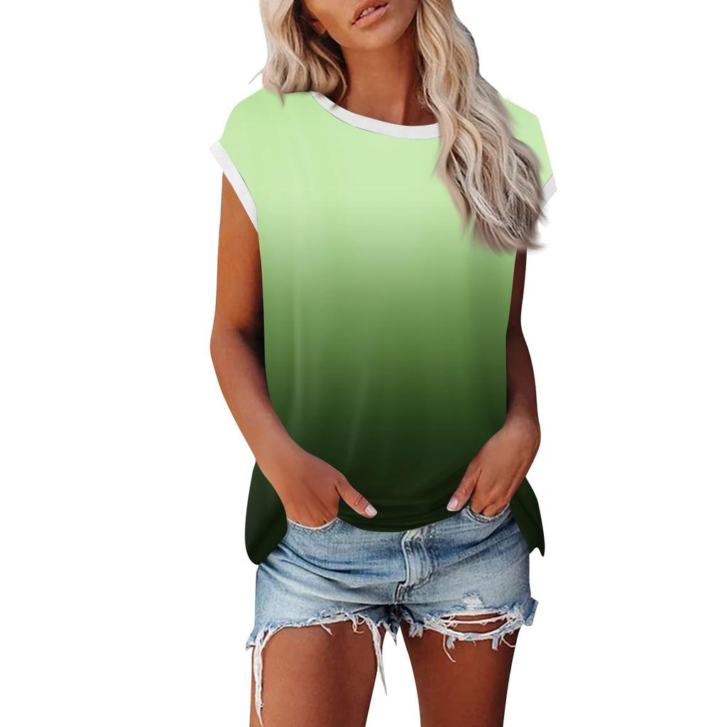 Модная женская однотонная свободная рубашка с круглым вырезом и короткими рукавами, повседневный топ с короткими рукавами