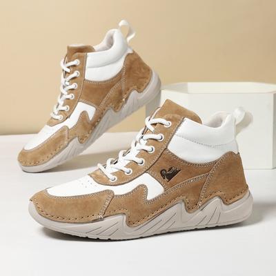 Женские ботинки Мартин из кожи первого слоя, высокие, больших размеров, женские, осенне-зимние, короткие ботинки, спортивно-повседневная обувь, универсальная кожа