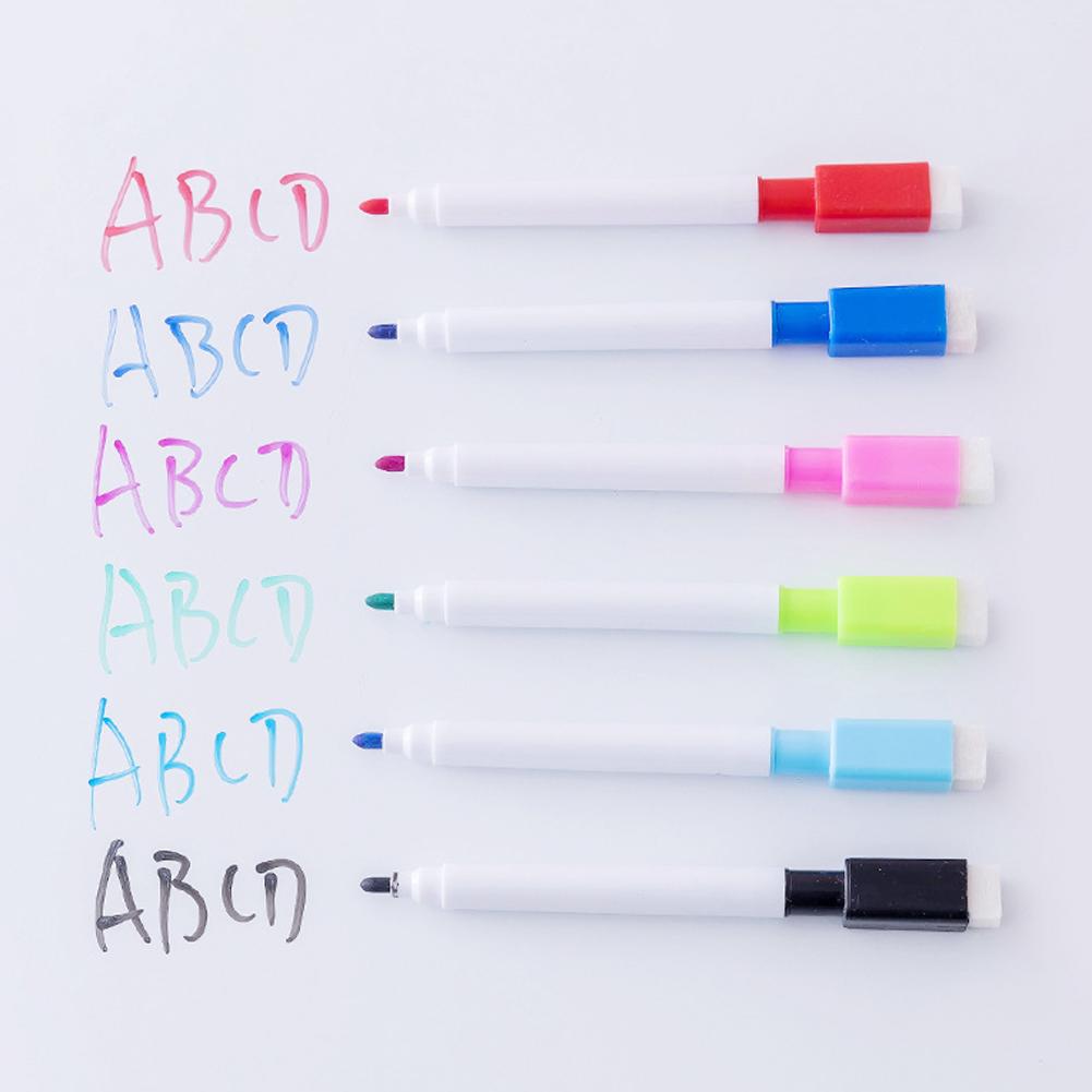 8pcs Light Board Pen with Erasable Brush Markers Pen Kindergarten School Office Supplies