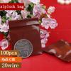 100 шт./лот, 4x5 см, сумки с замком, прозрачные пластиковые пакеты на молнии с принтом для хранения продуктов, упаковка для ювелирных изделий, сумки