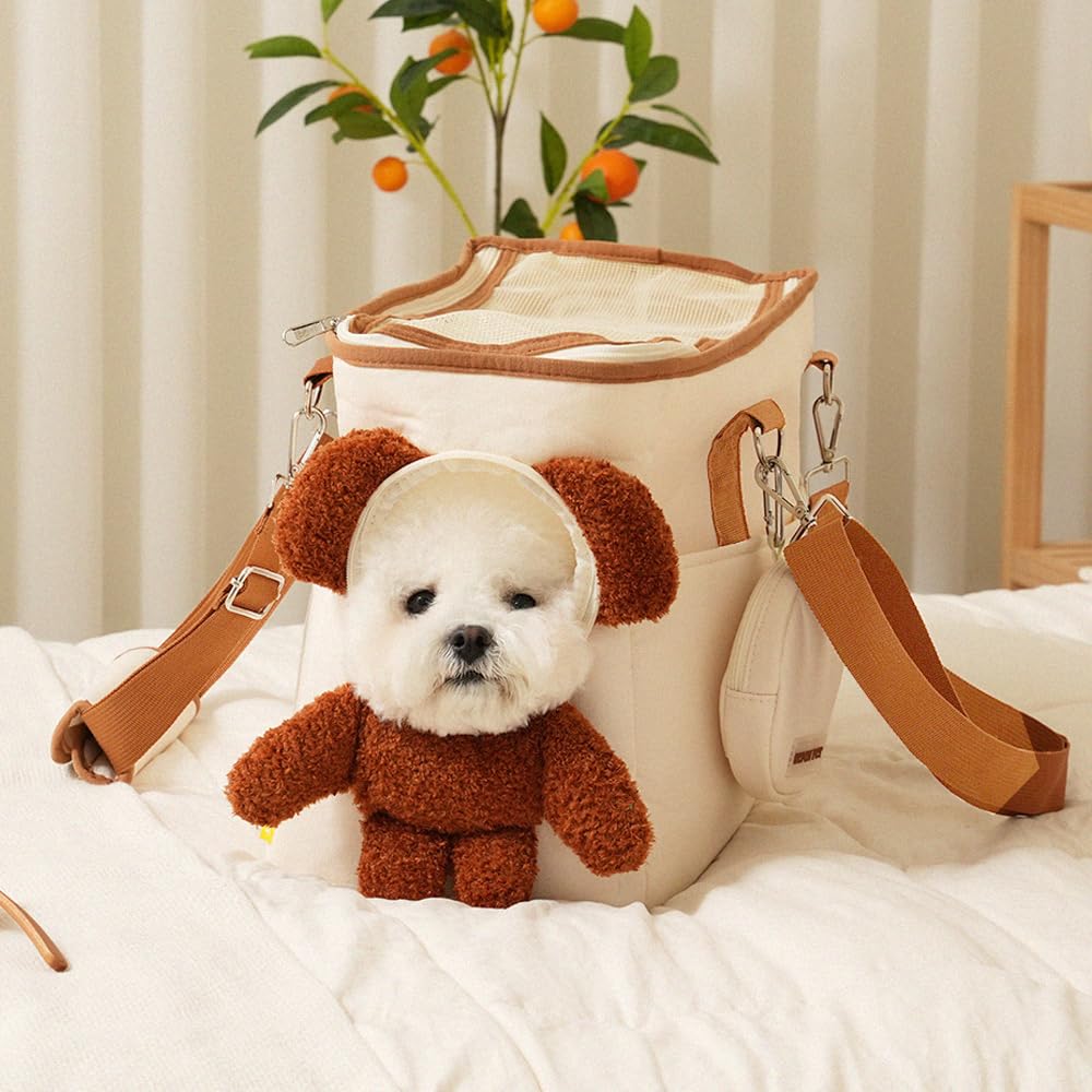 Сетчатая сумка-переноска для питомца через плечо [Семь питомцев], Ручная, Сумка, Прогулка, Материал, Принадлежности, Собака, Кошка, Путешествие, Стильная, Милая, Мягкая, Плечевая,