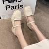 Platform Pumps for Women 2025 Spring New Strap Thick Heels Mary Jane Shoes Woman Round Toe High Heel Party Single Shoe