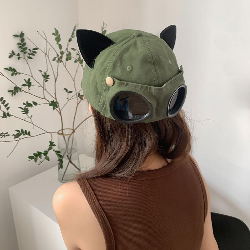 Солнцезащитные очки Женская шляпа Бейсболка Милая с кошачьими ушками Очки-авиаторы KTB