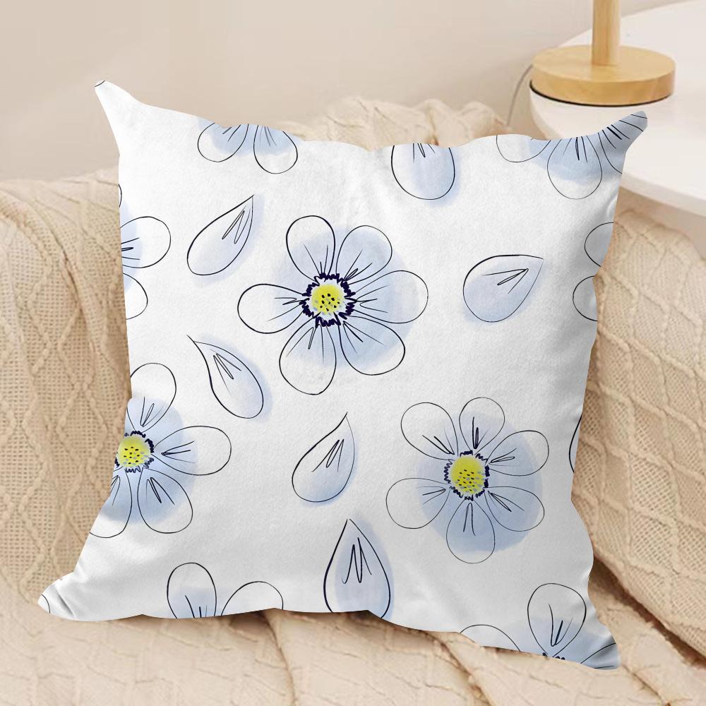 Simple And Elegant Flowers Cushion Cover Pillowcase Ultra Soft Skin Friendly Fabric Cloud Like Comfort  Concealed Zipper