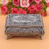 Vintage     Flower Carved Zinc Alloy Jewelry Box Case Jewelry Decorative Box for Women Jewelry Storage Home Decor