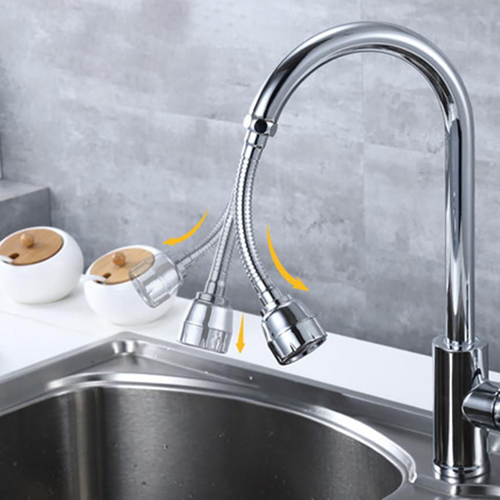 Kitchen Stainless Steel Faucet Nozzle Water-saving Device, Extended Rotary Extender and Accessories
