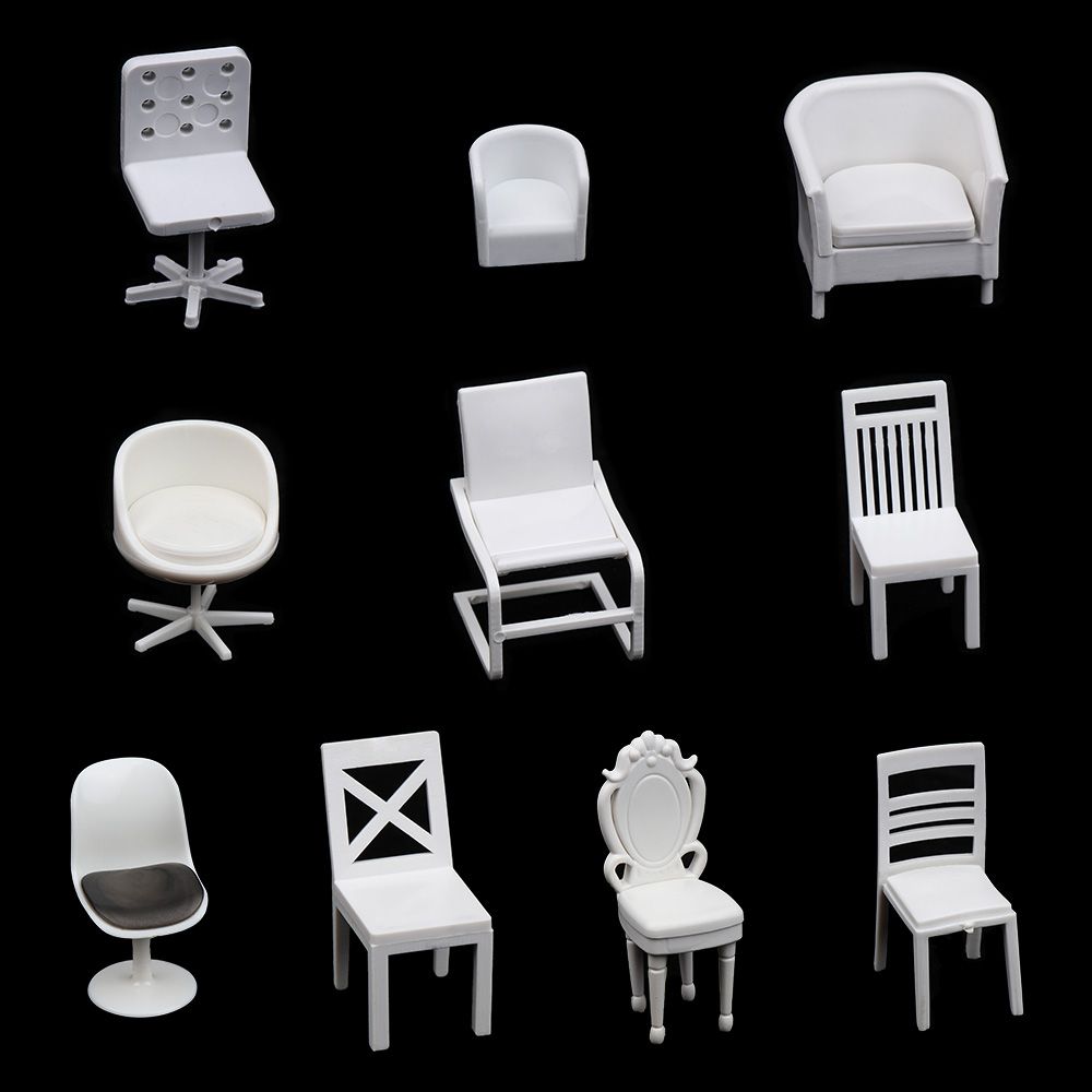 1:12 White Accessories Dollhouse Chair Sofa Miniature Table Furniture Doll House Decor Stool Model