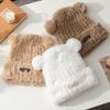 Pabei Теплая Плюшевая Вязаная Шапка Маленький Медвежонок