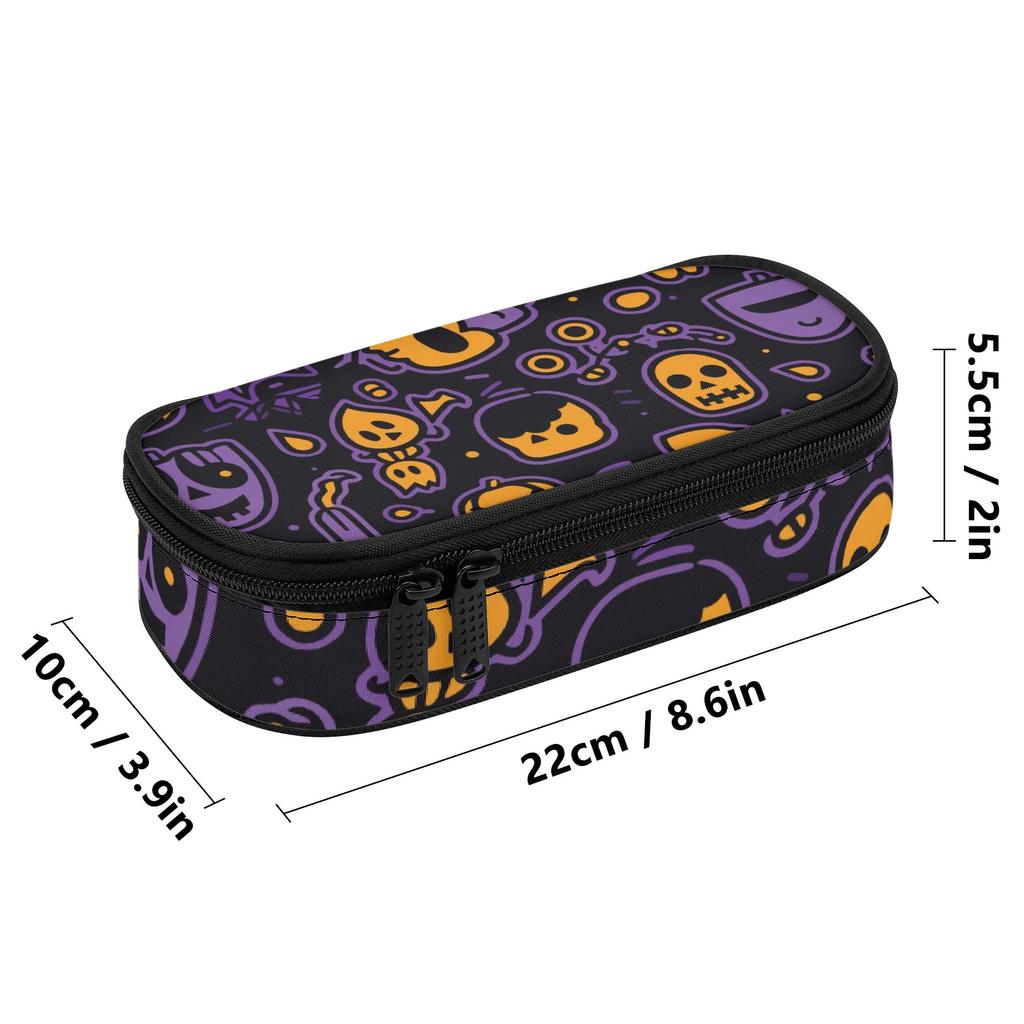 Pencil Case Large Capacity Full Zipper Closure 300D Polyester with Main Compartment Mesh Pocket and Pen Slots for Everyday Study