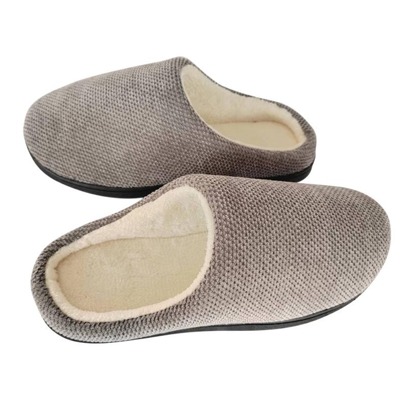 Мужские и женские одинаковые хлопковые тапочки-волокуши для пар, простые пушистые тапочки, зимняя защита от пота