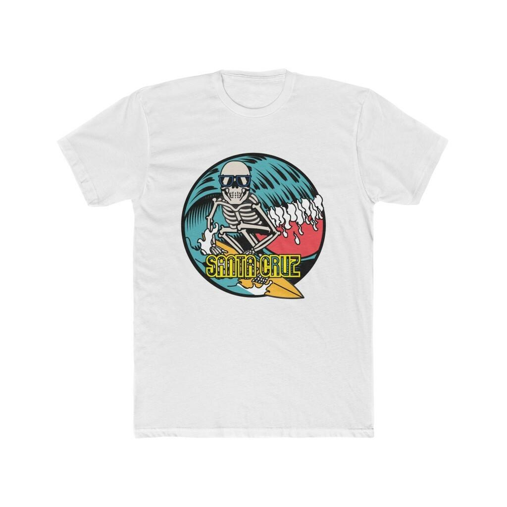 Мужская хлопковая футболка с круглым вырезом Santa Cruz Beach Skull Surfer Калифорния