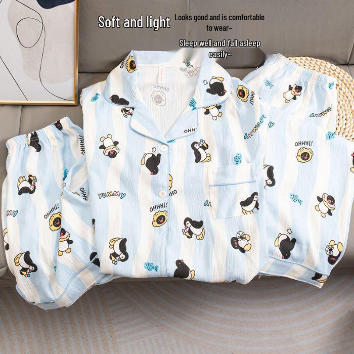 Клетчатый пижамный комплект Hello Kitty - Женский короткий рукав Весна/Лето 3 предмета