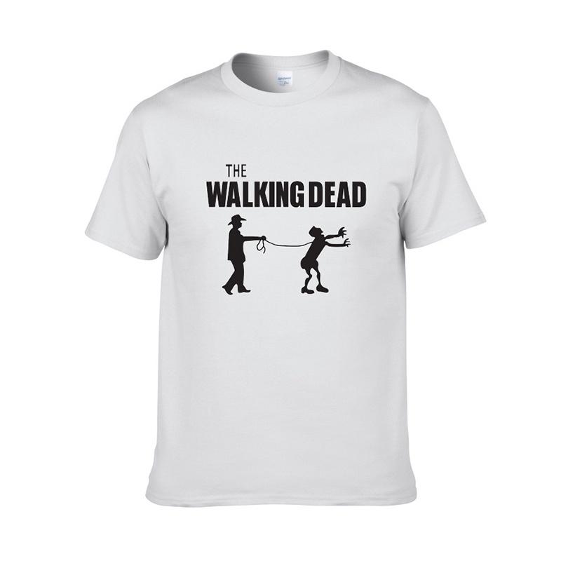 Качественная мужская хлопковая повседневная футболка с коротким рукавом The Walking Dead для всех сезонов