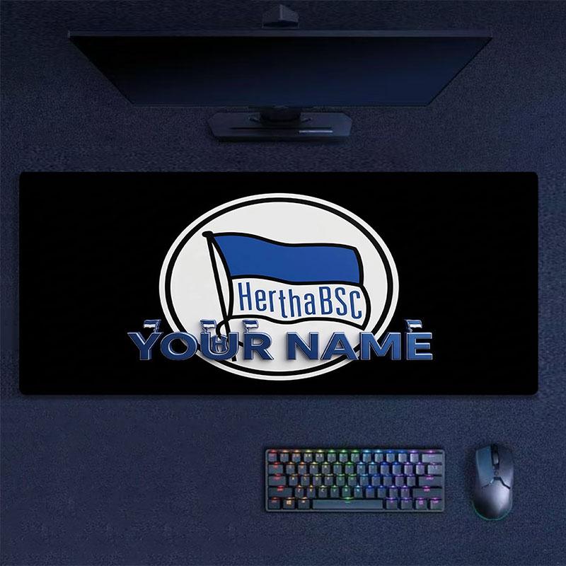 Custom Name,Hertha BSC Mouse Pad, Large Gaming Desk Mat, Non-slip XXL Mousepad for Laptop & Tablet, Mini PC Playmat with Stitched Edges