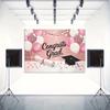 2D Flat Graduation Backdrop Pink "Congrats Grad" Themed Background Cloth
