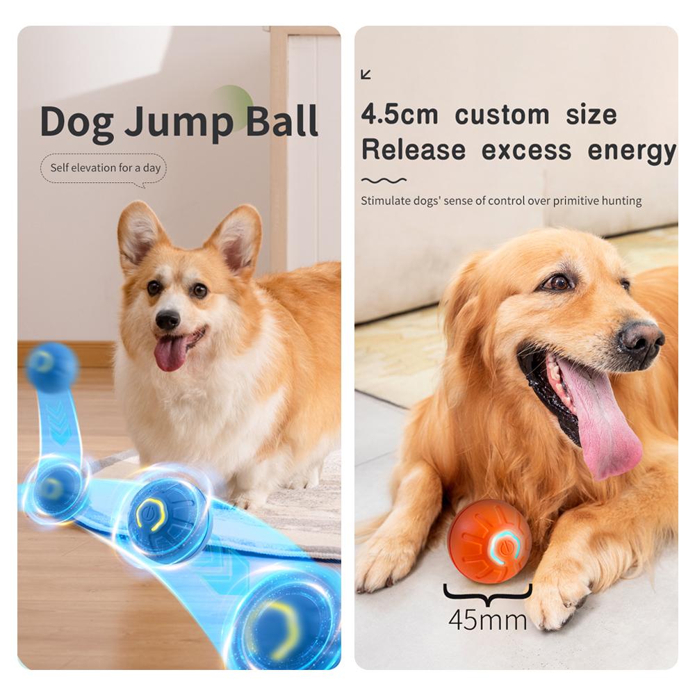 Smart Dog Toy Ball Electronic Interactive Pet Toy Jumping Ball USB Automatic Moving Bouncing for Puppy Birthday Gift Cat Product