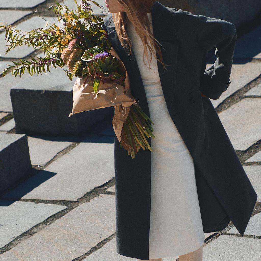 Zara Свободный крой однотонного двубортного пальто Женское пальто Серый 3046299-802