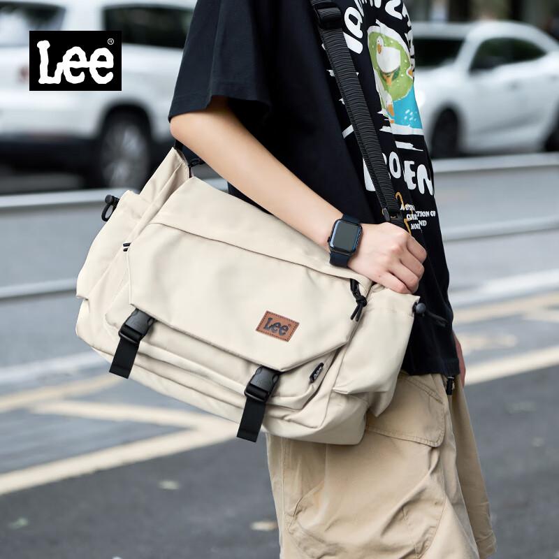 Lee Crossbody Bag, Large Capacity, Shoulder Bag, Commute Bag, Lightweight, Khaki