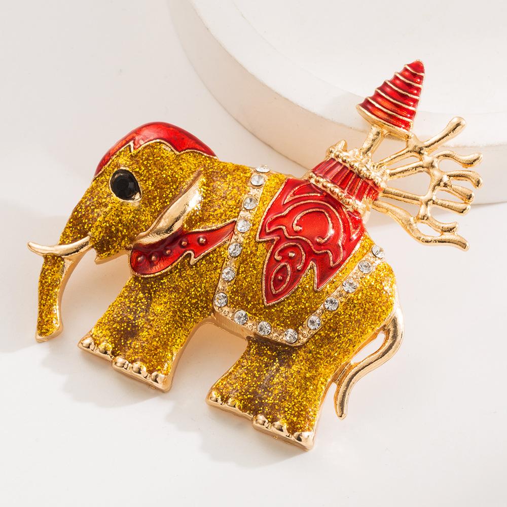 European American Trendy High-End Brooches Elegant Elephant Design Unique Accessories for Women Children Alloy Plating