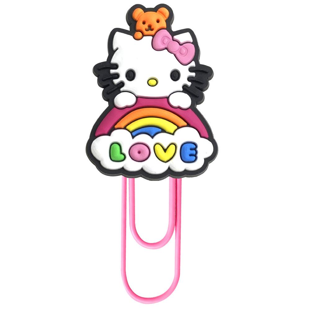 Креативная закладка с мультяшными персонажами Sanrio: Разноцветные большие скрепки для бумаги для офиса