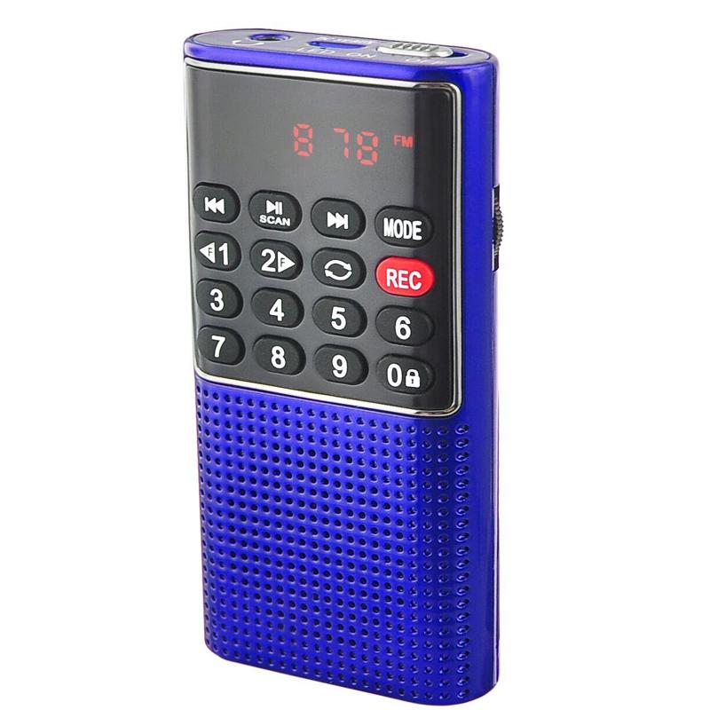 Мини-портативный FM-радио, беспроводной динамик, MP3-плеер с поддержкой записи, TF-карта громкой связи, USB-наушники