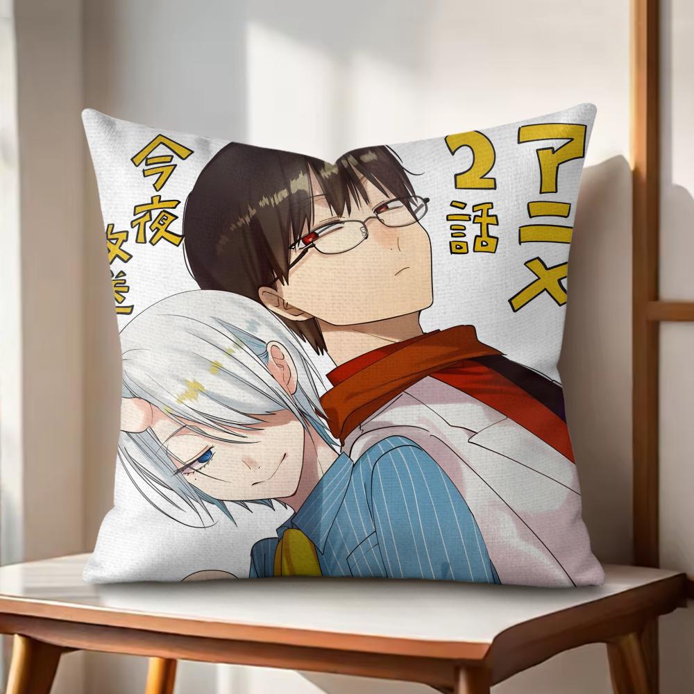 YYOUKAI GAKKOU NO SENSEI Cushion Cover Natural Linen Organic Fabric DoubleSided Printing Couch Pillow Covers Home Decor